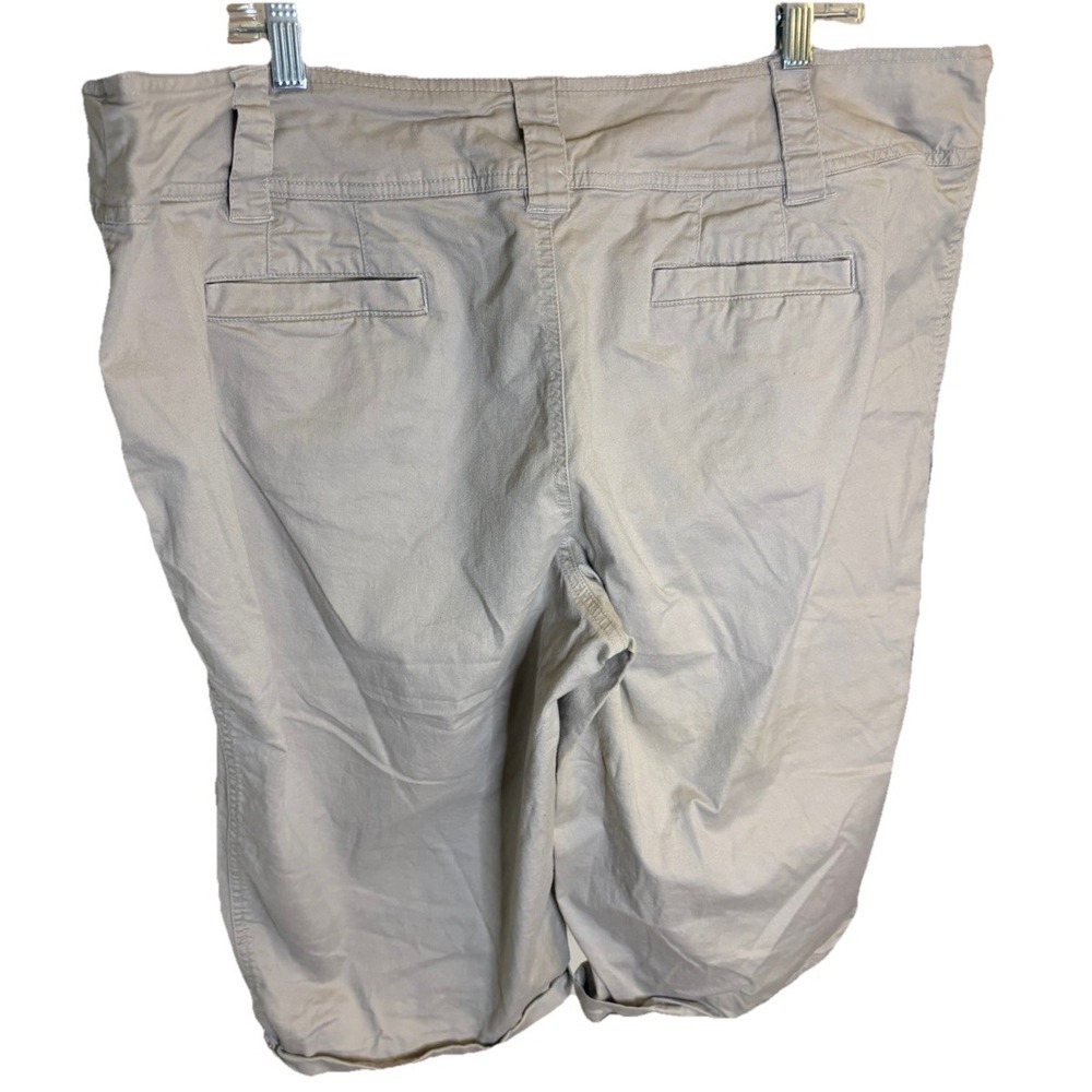 Avenue Stretch Plus Size‎ 20 Khaki Chino Bermuda Pockets - Picture 2 of 8